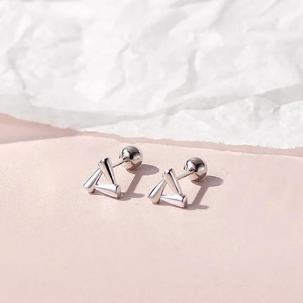 Silver Color Simple Small Rose Star Stud Earrings Tragus Cartilage for Women Hypoallergenic Daily Wear Ear Piercing Jewelry Gift