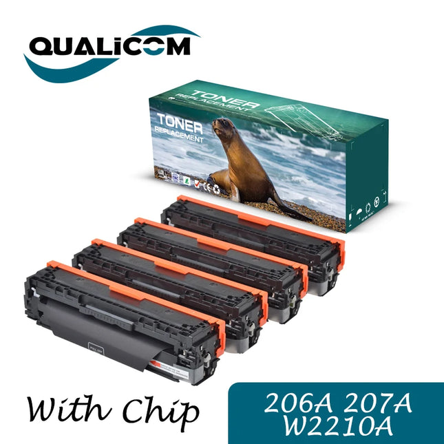 Qualicom 207A 206A W2210 W2110 mit Chip Tonerkartusche Kompatibler Ersatz für HP Color LaserJet Pro M255dw MFP M282 M283