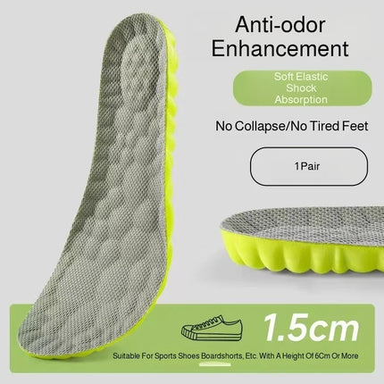 Height Increase Insole For Men Women Invisible Lift Shoe Pad Comfort Sweat Absorbent AntiOdor Shockproof Hidden Height Boost