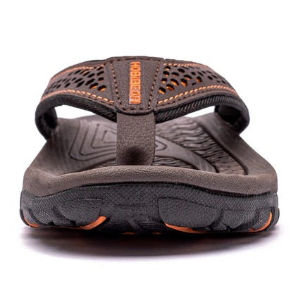 Jumpmore Summer Flip Flops Men Shoes Outdoor Fashion PU Leather Flat Shoes Beach Holiday Shoes Size 40-50