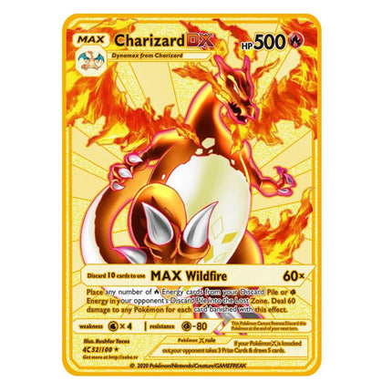 Pokemon Cards Flash Metal V EX GX Mega Card Pikachu Charizard Golden Vmax Card Collection Gift Kids Game Collection Cards