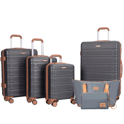Luggage Sets 6 Piece, Suitcases with Double Spinner Wheels and TSA Lock, Hardcase 6 Set 16/20/24/28 Luggage with Travel Duffle Bag