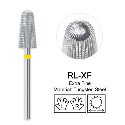 5 In 1 Carbide Nail Drill Bits Dual Rotation Volcano Tornado Milling Cutter Nails Polishing Gel Remover Manicure Tools 3/32"