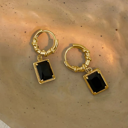 VENTFILLE 925 Sterling Silver Black Agate Rotund Earrings For Women Girl Originality Design Korean Jewelry Party Gifts Dropship
