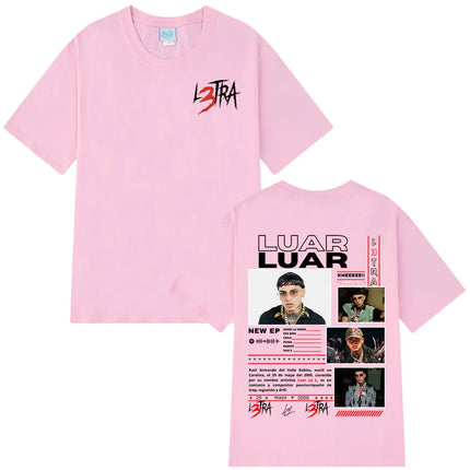 Rapper Luar La L 2025 Album L3TRA T Shirts Men's Women Hip Hop Fashion Short Sleeve T-shirts Cotton Oversized Streetwear T-shirt