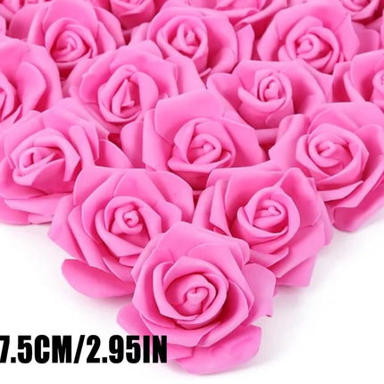 20~200pcs Foam Rose Artificial Flowers Head Teddy Bear Rose Handmade DIY Gift Decoration Wedding Valentines Day Home Decor
