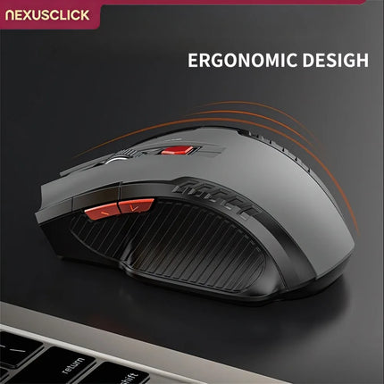 NEXUSCLICK Wireless Optoelectronic Mouse,1600DPI 6 Silent clicks Game&Craft Gift Mice in Stock USB Receiver for - product ima