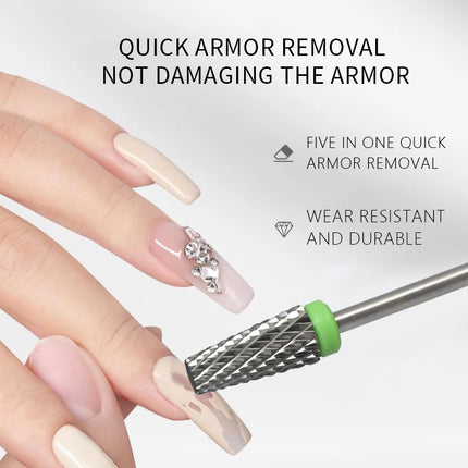 Tungsten Carbide Electric Nail Drill Bits,Nail Carbide Bit, 3/32" Shank Tapered Bar, Professional Manicure Pedicure Tool