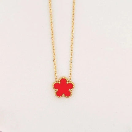 1pc Luxury Five Leaf Flower Pendant Necklace Jewelry Earrings for Women, Fashion Stainless Steel Clover Bracelets Gift