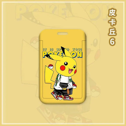 Pokemon Anime Pikachu Card Holder Kawaii ID Card Bank Card Subway Bus Card Cartoon Student ID Boy Girl Work Badge Card Holder
