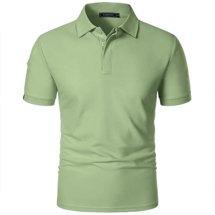 New Mens Short Sleeve T Shirt Sports Tennis Polo Shirt Summer Oversized Breathable Shirts Button Moisture-Wicking Streetwear