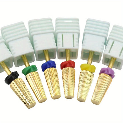 Professional 5 In 1 Golden Tungsten Steel Nail Milling Drill Bits Multi-Functional Carbide With High Hardness Manicure Tool Acce