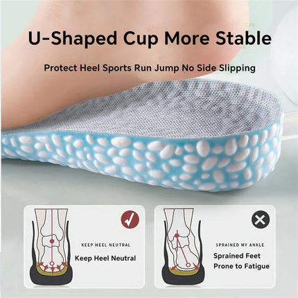 Heightening Running Insole for Shoes PU Popped Rice Particle Foam Super Elastic Insole Templates Feet Men Women