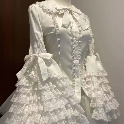 Lace Doll-Style Lolita Princess Sleeve Shirt, Long-Sleeved Versatile Top for Summer, Cute Lolita Inner Wear