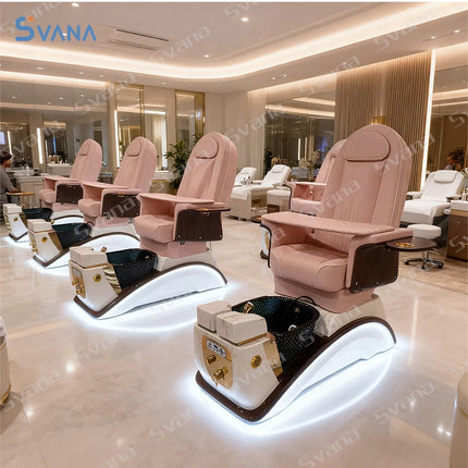 custom.High End Pink Pipeless Pedicure Spa Chair Foot Care Chair Beauty Salon