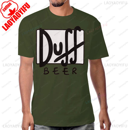 The Simpsons Duff Beer Duffman T-shirt Retro Cartoon Graphic Printed Women Streetwear Short Sleeve Harajuku Fashion Man Tees