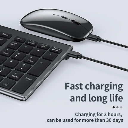 2.4G Wireless & Bluetooth Keyboard Mouse Set Rechargeable Ultra-thin Computer Office Gaming Silent Slim Keyboard - product im