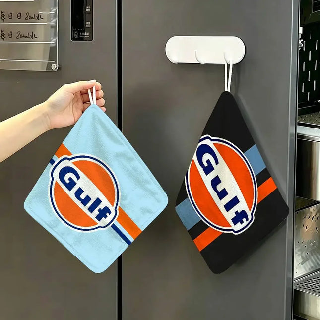 G-Gulf Racing Car Logo Household Hanging Towel, Polyester Cotton Hand Wiping Towel, Sturdy For Bathroom - product image 2
