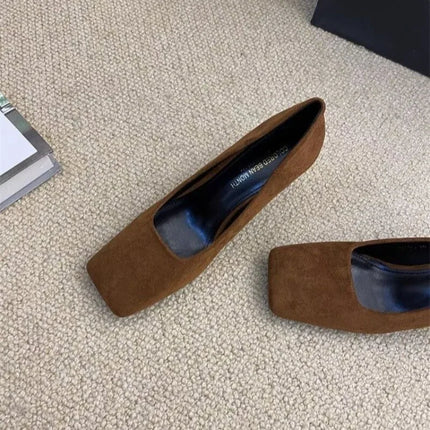 Pumps Ladies Shoe Female Square Toe Sandals 2024 Trend Fashion Simplicity Slip-On Footwear Elegant Career Women High Heels Shoes