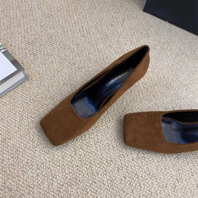 Pumps Ladies Shoe Female Square Toe Sandals 2024 Trend Fashion Simplicity Slip-On Footwear Elegant Career Women High Heels Shoes