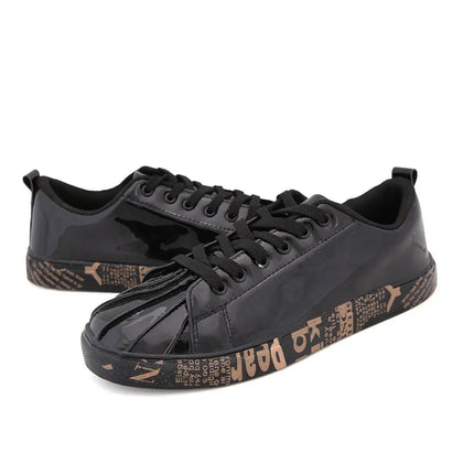 Spring and Summer New Men's Casual Shoes for Men Couple Leather Gold Anti Slip Man Sneakers Lightweight Outdoor Shoe Big Size 46