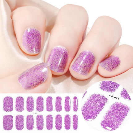Semi Cured Wraps Fast Gel Nail Sticker Soild Nail Gel Wraps Adhesive Full Cover Gel Nail Decal UV Lamp Cured Manicure Decoration