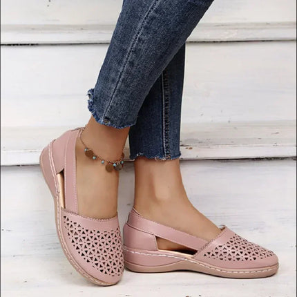 Women's Summer Flat Round Toe Sandals 2025 New Retro Button Sandals Comfy Mary Jane Comfortable Shoes for Women Plus Size 43