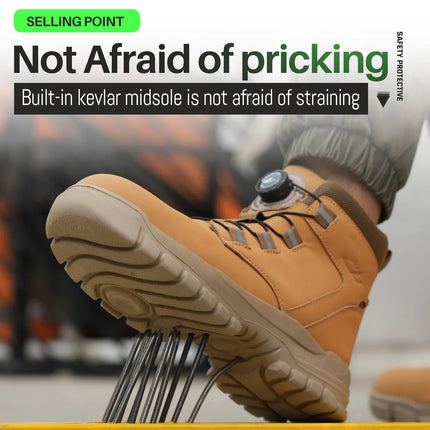 Rotating Button Work Shoes for Men Anti Puncture Protective Boots Sneakers Waterproof Work Safety - product view 6