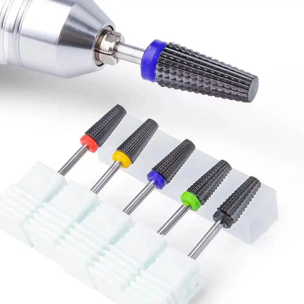 Black Ceramic Nail Drill Bit For Electric Drill Machine 3/32" Shank Milling Cutter Fast Remove Acrylic Or Hard Gel