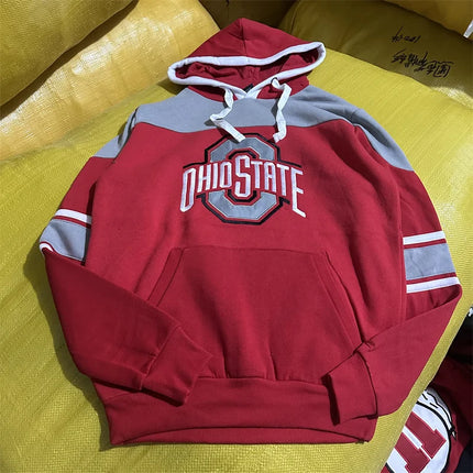 NCAA Embroidered American Casual Dance Basketball Hoodie Loose Vintage Sweatshirt Youth Winter Fashion Streetwear