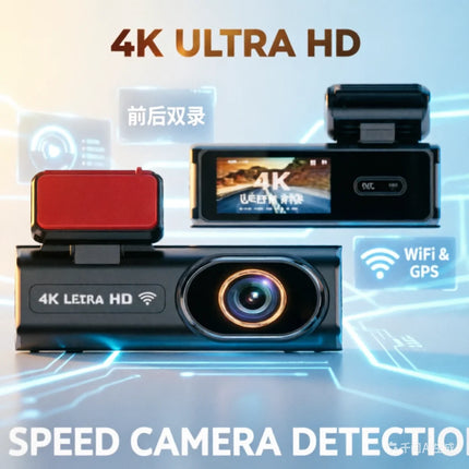 4K Dash Cam Front and Rear Dual Lens Car DVR Camera with WiFi GPS 1080P Night Vision 170° Wide Angle Parking Monitor Loop Record