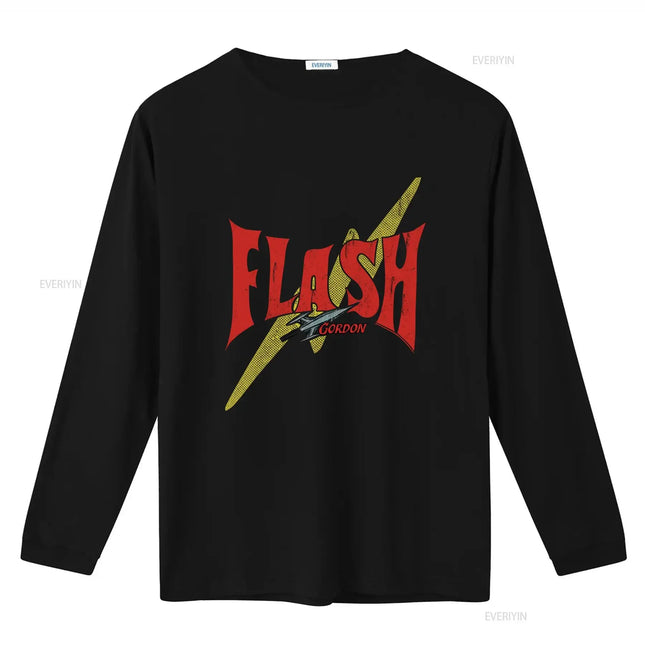 Camiseta Flash Gordon con diseño de rayo audaz, perfecta para los fans de la ciencia ficción, aspecto vintage lavado, elegante, ligeramente ajustada.