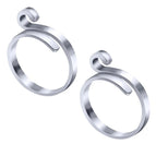 2Pcs Silver Double
