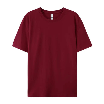 100% Cotton Solid T-shirts Sporty Short Sleeve Tees Casual White Black Clothing Loose O-Neck Summer Tops