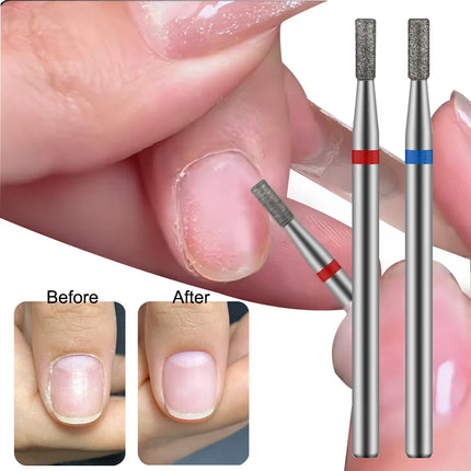 Column Diamond Burr Nail Drill Bits Rotary Russian Cuticle Bit Electric Milling Cutters Manicure Drill Nails Accessories Tool