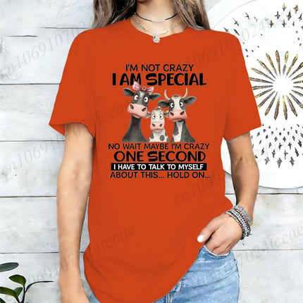 I'm Not Crazy I'm Special Graphic T Shirt for Women Vintage Clothing Hip Hop Streetwear Short Sleeve O Neck Casual T-Shirt Tops
