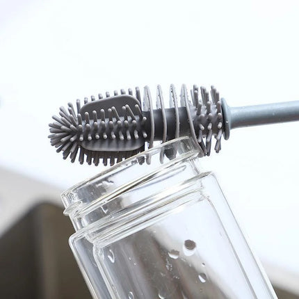 Silicone Milk Bottle Brush Cup Scrubber Glass Cleaner Kitchen Cleaning Tool Long Handle Drink Bottle Glass Cup - product imag
