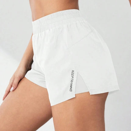 2026 New Style Faux Two-Piece Anti-Exposure Yoga Shorts Sports Shorts Running Fitness Tennis Casual Basic Sports Pants Women's