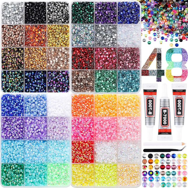 1 Caja/1 Set de Hot Selling Flash Nail Rhinestones Bedazzling Kit 3mm Multi-estilo Colorida Resina Uñas Diamante Joyería DIY Piezas para Uñas