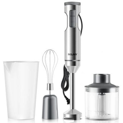 Hand Immersion Blender Powerful 4-in-1,Stainless Steel Stick Food Mixer,700ml Mixing Beaker,500ml Processor,Whisk,220-240V