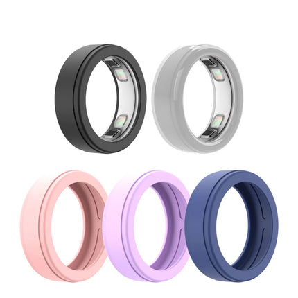 Silicone Ring Cover for Oura Ring 5, Anti-Scratch Elastic Protector, Supports Charging with Cover On, Size for S/M