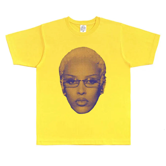 Vintage Doja Cat Halbton-Gesicht Grafik T-Shirt Herren Damen Hip Hop Oversized T-Shirt Männlich Baumwolle Kurzarm T-Shirts Herren Streetwear
