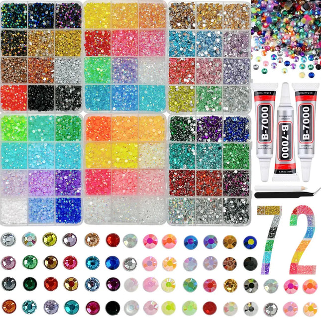 1 Caja/1 Set de Hot Selling Flash Nail Rhinestones Bedazzling Kit 3mm Multi-estilo Colorida Resina Uñas Diamante Joyería DIY Piezas para Uñas