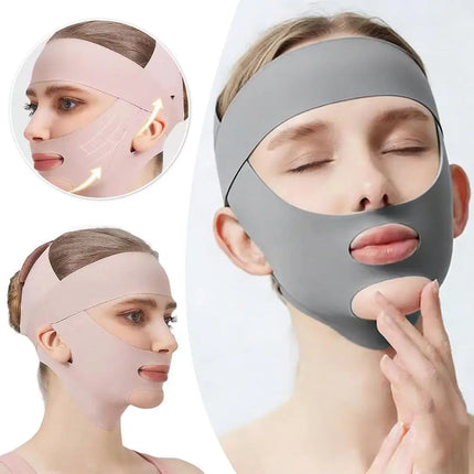 Face Sculpting Sleep Mask Breathable Elastic Lifting Tightening Mask Skin Care Slimming Strap Chin Up Mask Woman