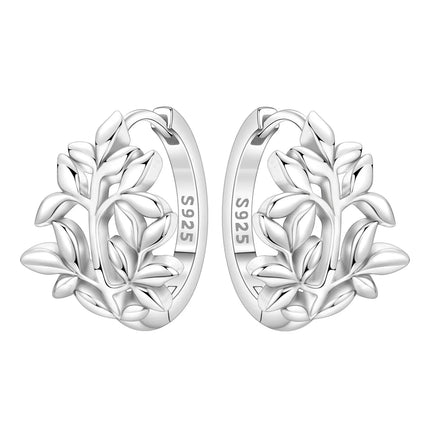 Orstarry Original 925 Sterling Silver Blue Iris Flower Earrings Women Hoop Earring Anniversary Jewelry Trendy Gifts