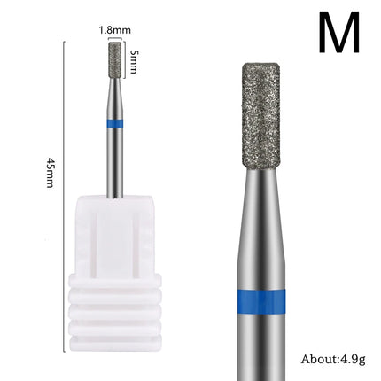 Column Diamond Burr Nail Drill Bits Rotary Russian Cuticle Bit Electric Milling Cutters Manicure Drill Nails Accessories Tool