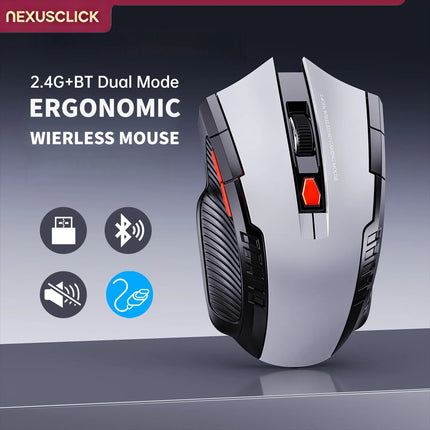 NEXUSCLICK Wireless Optoelectronic Mouse,1600DPI 6 Silent clicks Game&Craft Gift Mice in Stock USB Receiver for - product ima