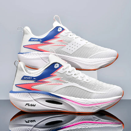 Men Running Shoes Carbon Board Marathon Sports Casual Shoes Breathable Lightweight Women's Comfortable Athletic Cushion Sneakers
