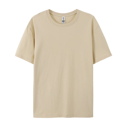 100% Cotton Solid T-shirts Sporty Short Sleeve Tees Casual White Black Clothing Loose O-Neck Summer Tops