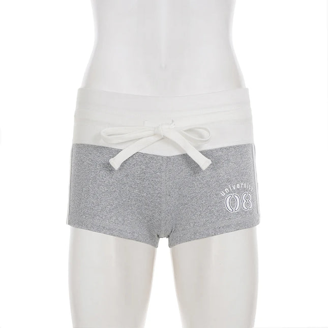 SUCHCUTE Y2k Low-Rise Short für Damen Grunge Harajuku Buchstaben-Shorts Print Sexy Casual Bottom Coquette Outfit Sommer Streetwear